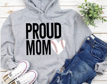Sweat maman baseball, sweat à capuche baseball, sweat baseball, chemise maman, chemise baseball maman, chemise baseball, chemise maman fière
