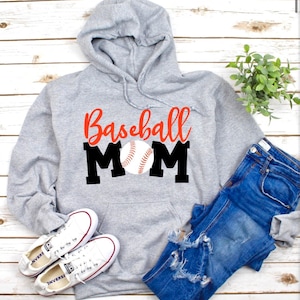 Felpa da mamma di un giocatore di baseball, felpa con cappuccio da baseball, felpa da baseball, maglietta da baseball da donna, maglietta da mamma di un giocatore di baseball, maglietta da baseball
