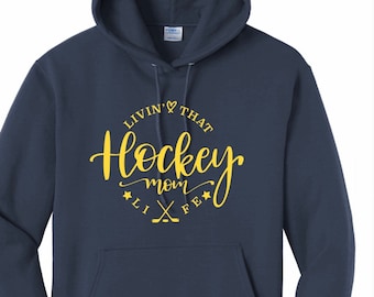 Sweat-shirt à capuche hockey maman, chemise hockey maman, chemises maman, sweat-shirt hockey pour maman, cadeau fête des mères, cadeau de Noël, sweat à capuche hockey