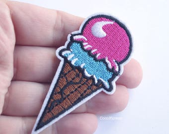 Ice cream patch Icecream Iron on decorate clothes Summer Festival Applique 7.2 cm