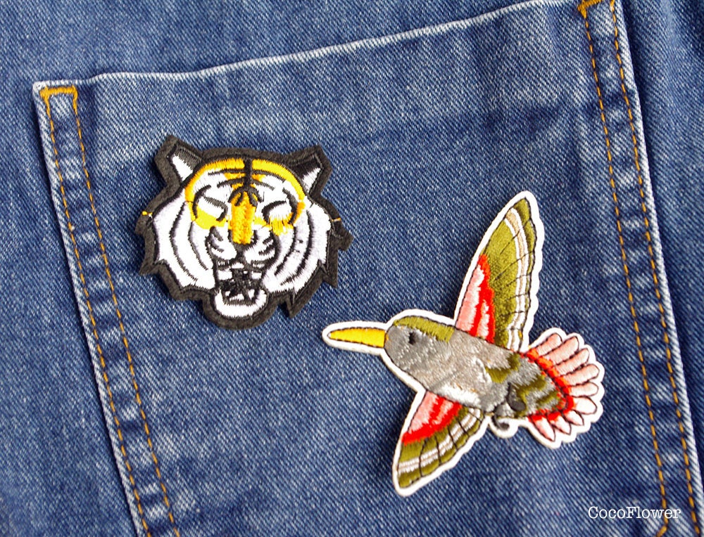Écusson brodé à thermocoller ou à coudre, motif renard, animal (fer à