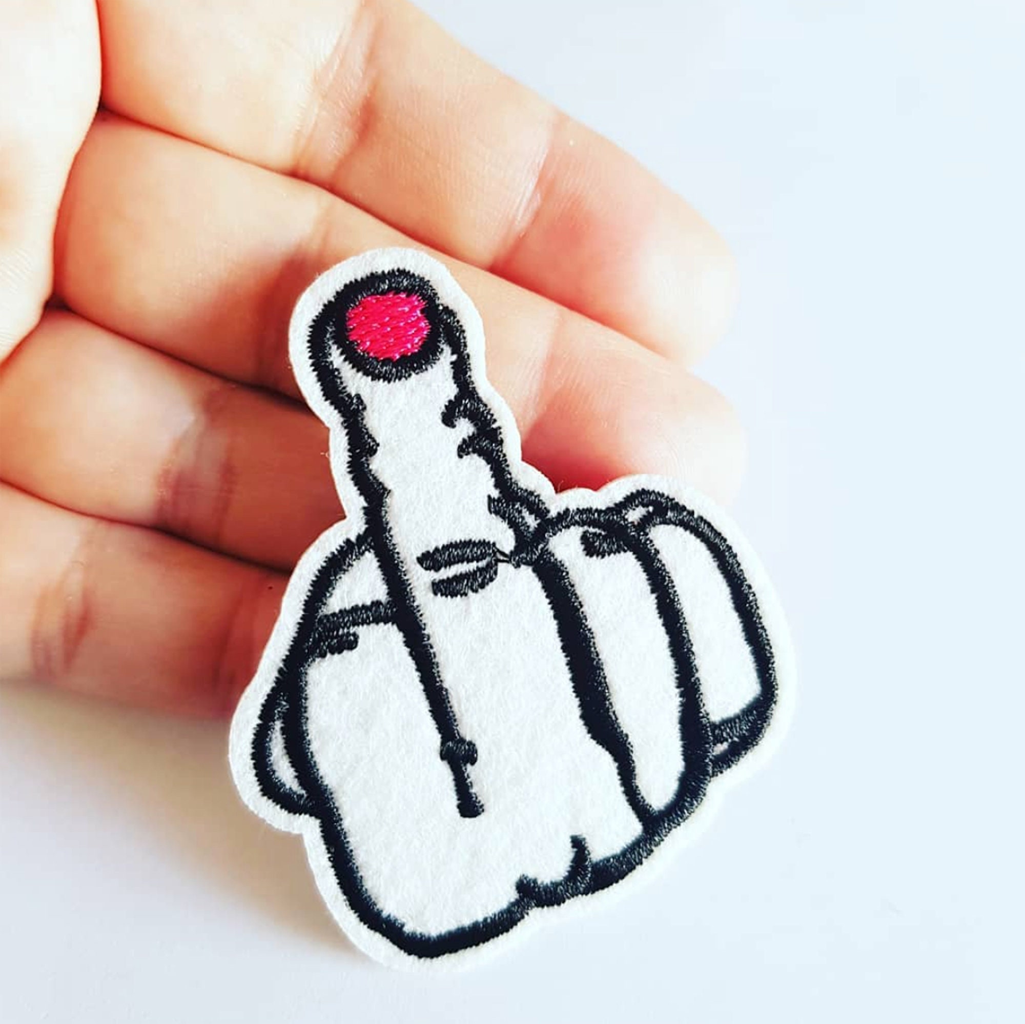 Fck the Haters W/middle Finger Patch Embroidered DIY Iron-on/sew-on  Applique for Jeans Clothing Vest Jacket, Funny Sayings, Humor Sarcastic 
