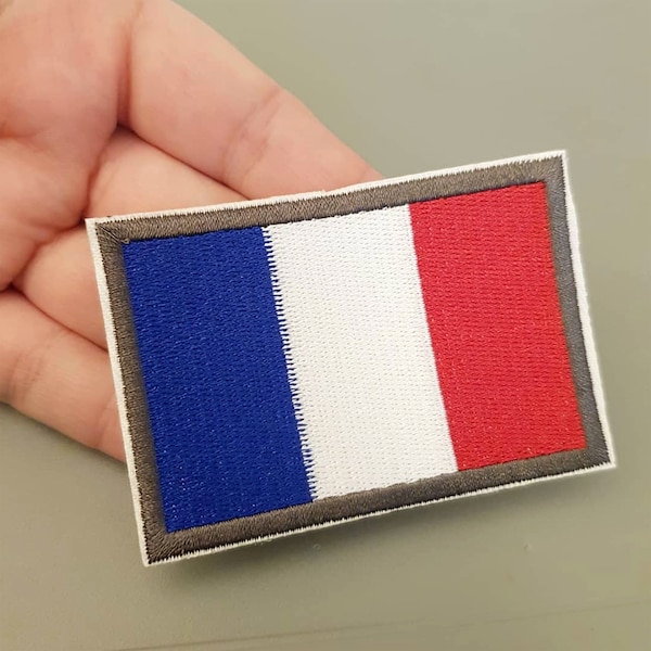 patch drapeau français thermocollant, UEFA EURO, applique France 7 x 5cm écusson Bleu Blanc Rouge - supporter sport patriote 14 juillet