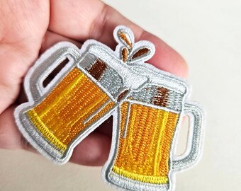 beer patch, beer mug patch, alcohol alcoholic drink applique - men man student bachelor gift