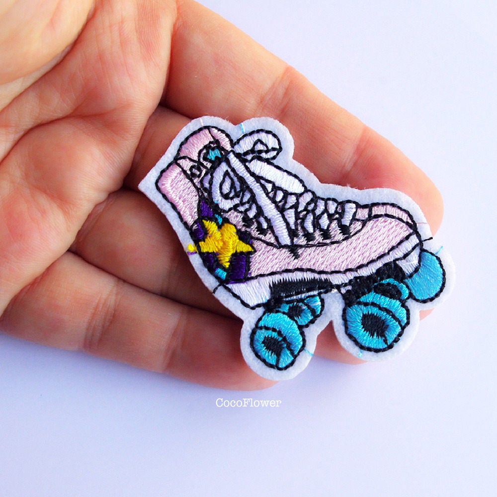 Roller Derby Patch Roller Skate Iron on Patch Skating Embroidered