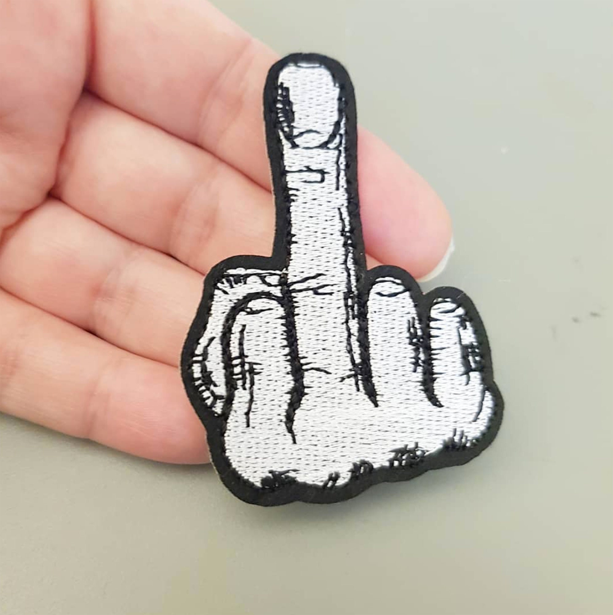 Fck the Haters W/middle Finger Patch Embroidered DIY Iron-on/sew-on  Applique for Jeans Clothing Vest Jacket, Funny Sayings, Humor Sarcastic 