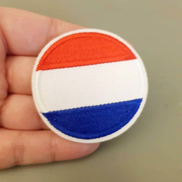 France Patch drapeau français, écusson rond bleu blanc rouge, applique sport supporter foot thermocollant  5cm