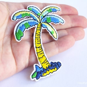Palm tree patch tropical applique summer party coconut iron on patches