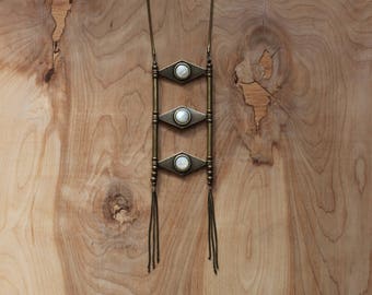 Stairway to Heaven Necklace- Brass | Brass Diamonds | Tribal Ladder Statement Necklace
