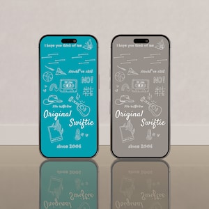 Set of 2 Original Swiftie TaylorSwift Taylor Swiftie Doodle Design Smart Phone Screen Wallpaper Digital Design