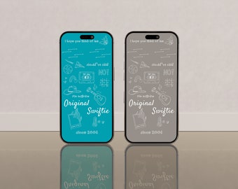 Conjunto de 2 originales Swiftie TaylorSwift Taylor Swiftie Doodle Design Smart Phone Screen Wallpaper Diseño digital
