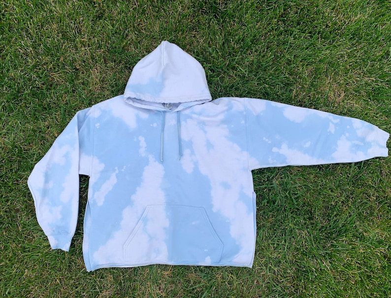 bleached blue sweatshirt