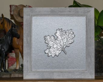 Textured leaves 3d glitter  art spring leaf decor