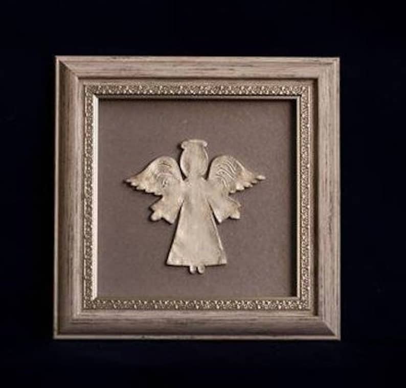 Catholic Wall Hanging Art 3d Silver Angel Framed Etsy Australia