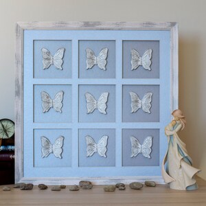 Butterfly wing white butterflies frame art