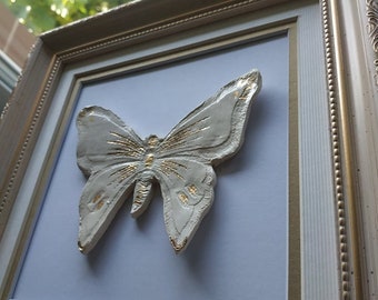 Angel ceramic  wings frame white decor