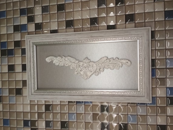 Gray Bathroom Art Silver Wall Decor - Silver Framed Bathroom Wall Art Gray Bathroom Art Silver Wall Decor - Silver Framed Bathroom Wall Art