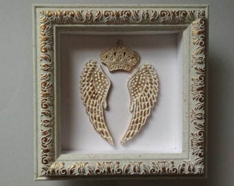 Religious angel wings craft wall art