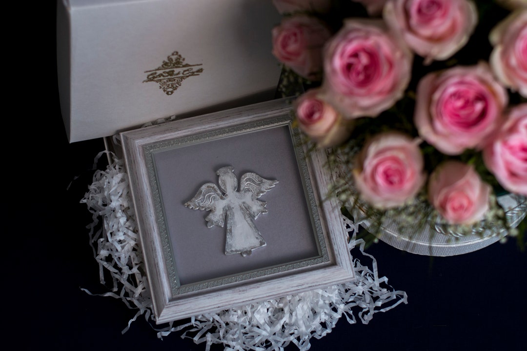 Catholic Wall Hanging Art 3d Silver Angel Framed Etsy Australia