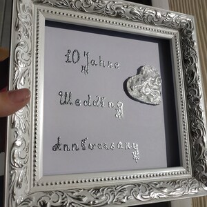 Marco de aniversario carta de plata regalo de bodas