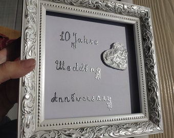 Marco de aniversario carta de plata regalo de bodas