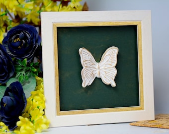 Butterfly wall art 3d green picture frame