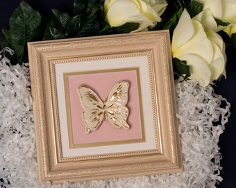 White butterfly ceramic 3d wall art