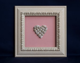 Pink heart frame picture art decor from the love