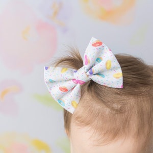 Donut Mini Classic Bow / Nylon Headband / Clip / Donut Grow Up / Doughnut / Pastry / Baby / Toddler / Girl / Accessories / Colorful / Small