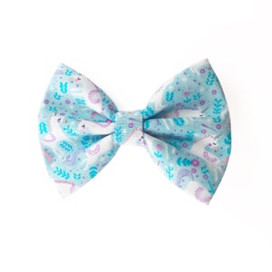 Unicorn Mini Classic Bow / Nylon Headband / Clip / Magical / Mystical / Baby / Toddler / Girl / Accessories / Small / Blue / Purple