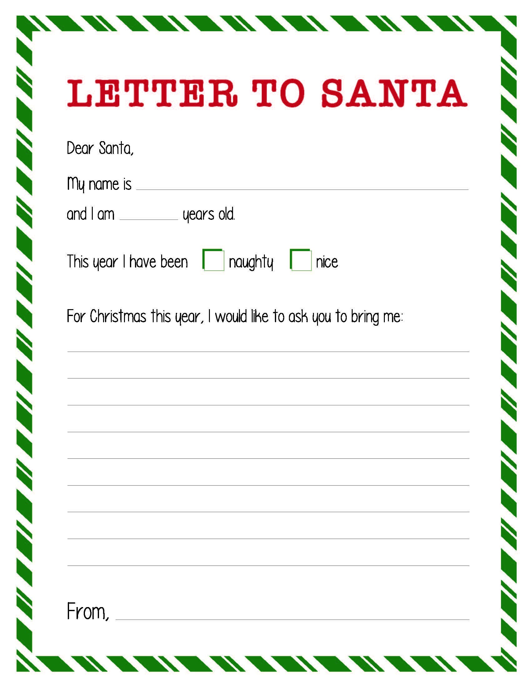 Letter to Santa Template Etsy