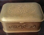 Antique Arts Crafts Bronze Box Silvercrest Gold Encrusted