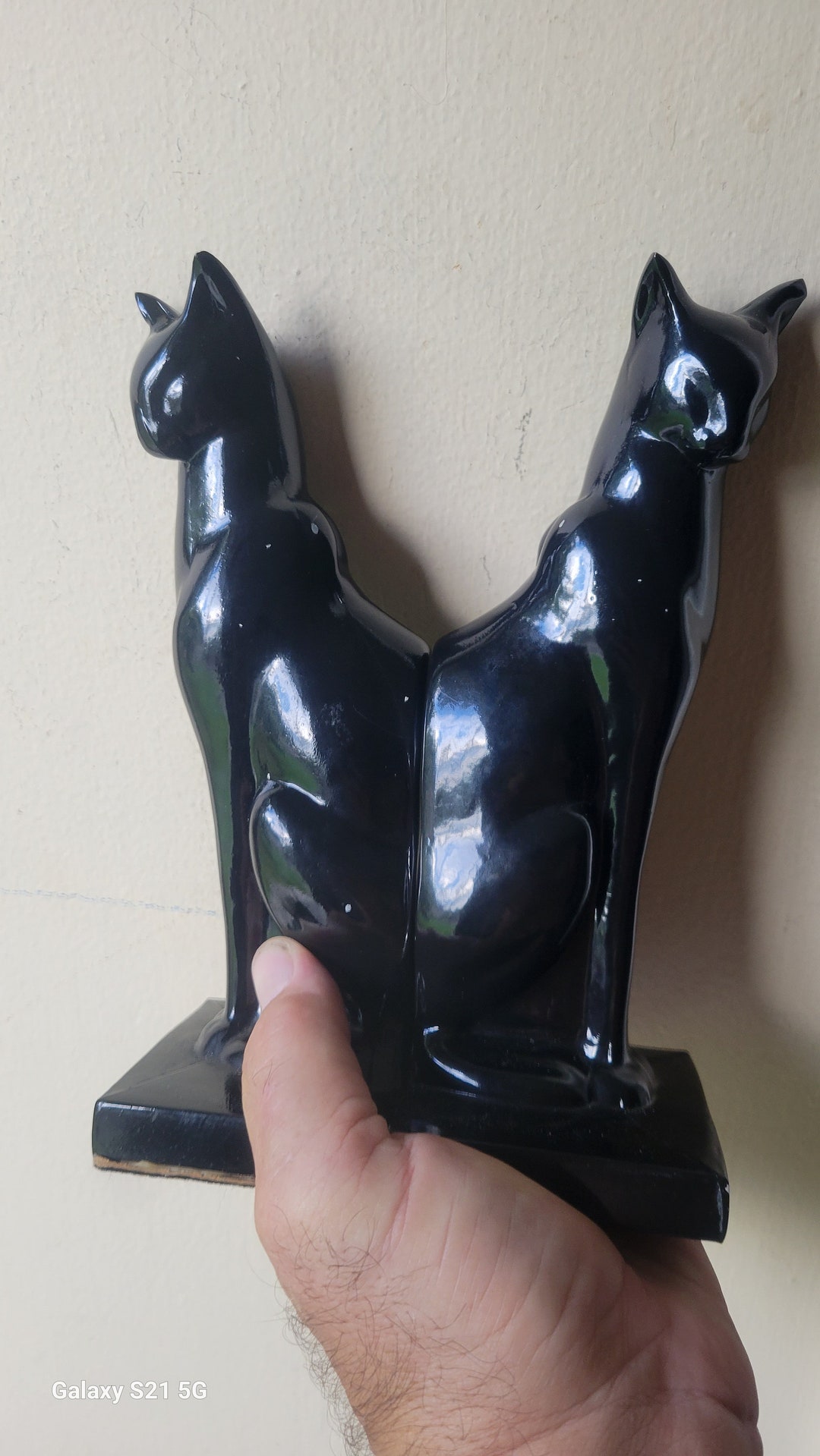 Vintage Frankart Black Cat Bookends 1986 Etsy