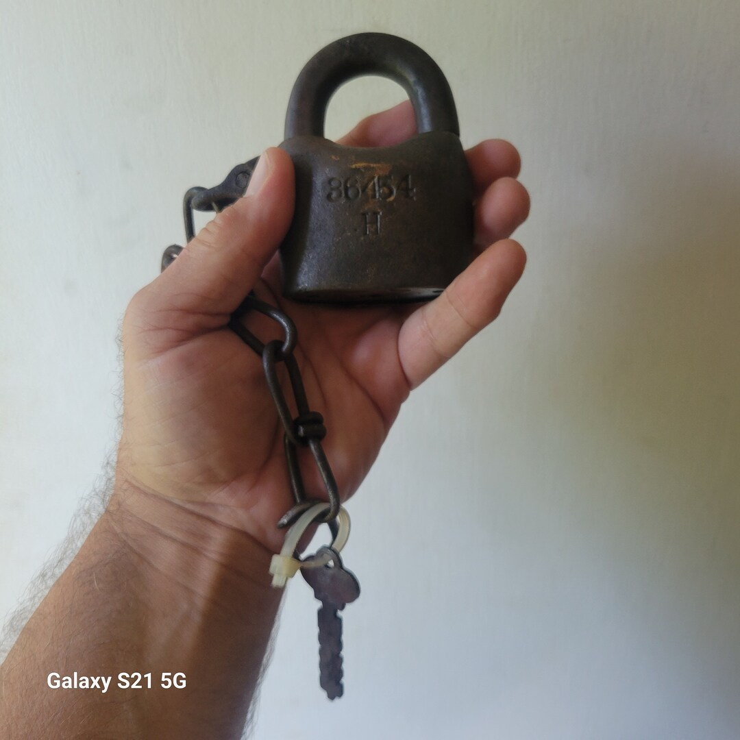 Antique Star Lock Prison Jail Padlock With Key 1800s Rare Works Great