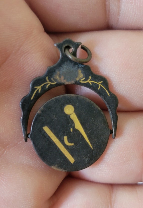 Vintage Masonic Spinner Pocket Watch Fob Charm Pen