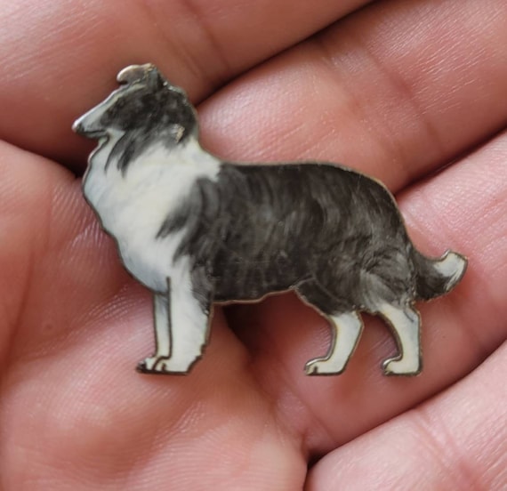 Fine Sterling Silver Vintage style Running Field Dog Hound Brooch lapel Pin 