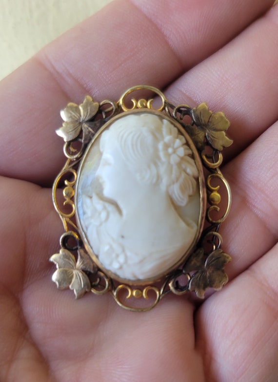 Antique Vintage Deco 12K Gold Filled Shell Cameo P