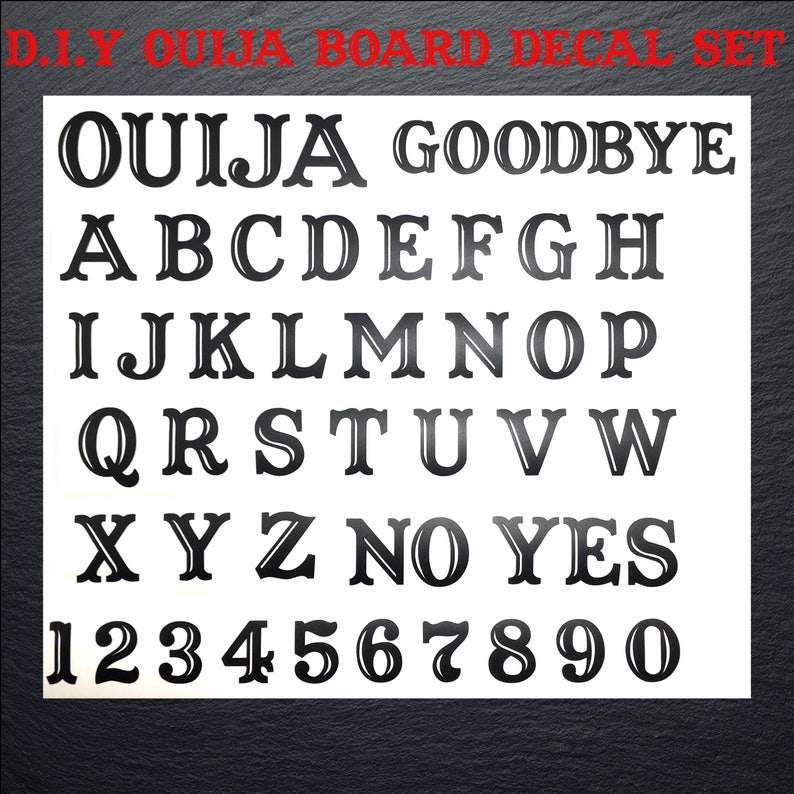 d.i.y. ouija board decal set ouija board vinyl decals | etsy