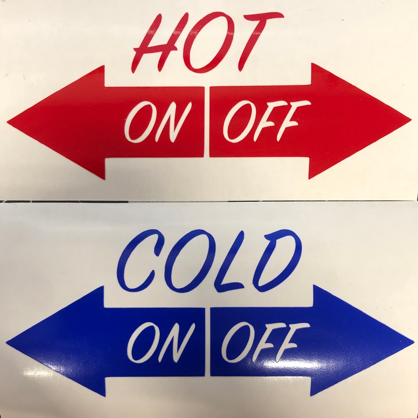 Shower Faucet Hot & Cold Decals Vinyl Decals Etsy