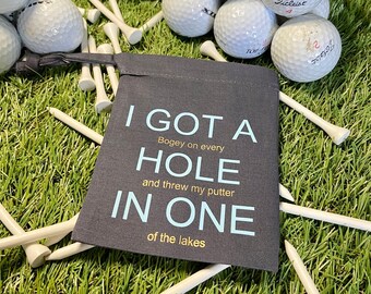 Golf Tee Bag | I got a hole in one | fun golf gift