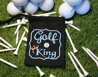 Men's Golf Tee Bag | Golf King Cotton Drawstring Gift