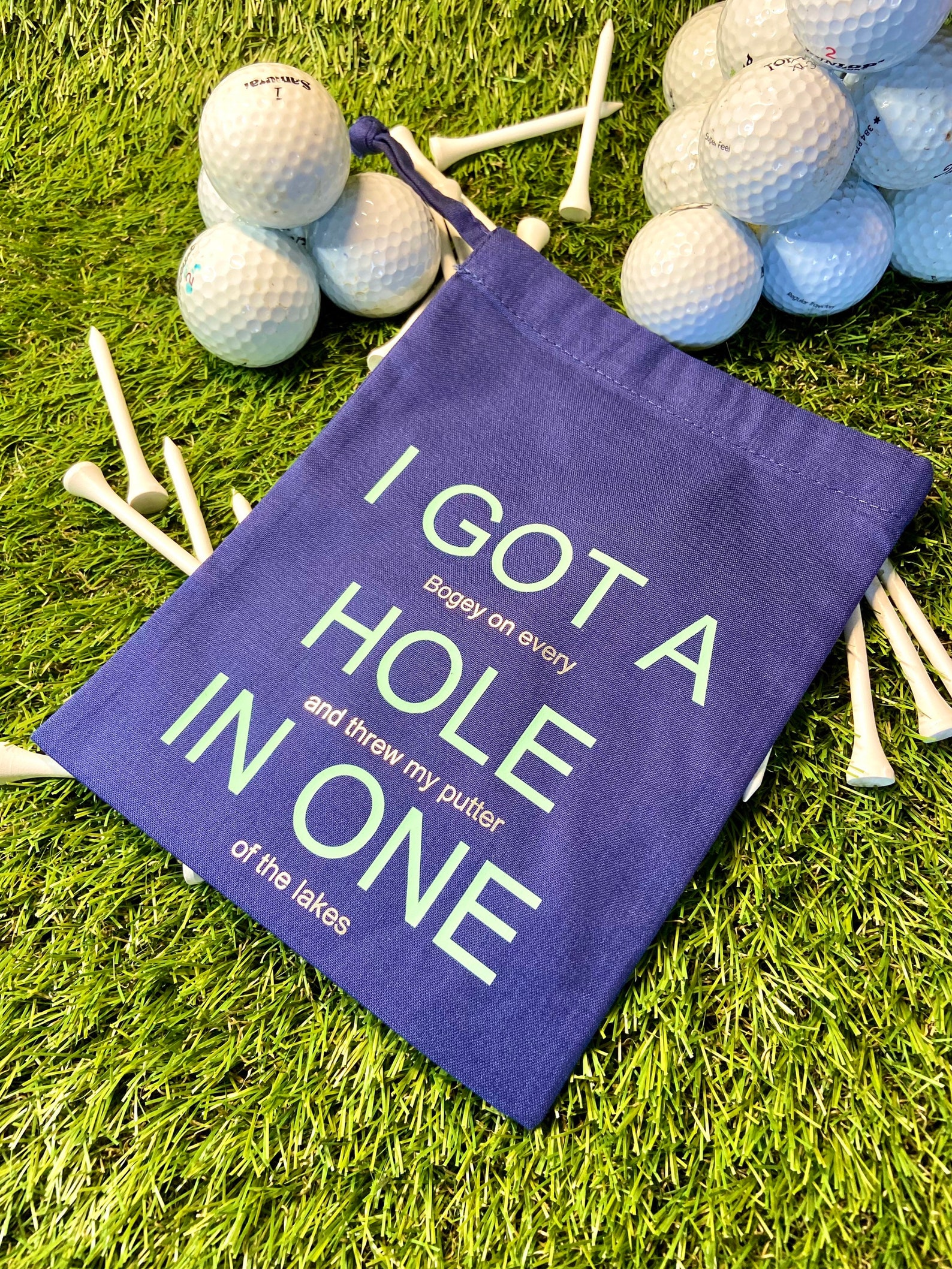 Golf Ball Bag 'I got a hole in one' fun golf gift Etsy