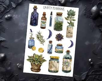 Pegatinas de grimorio de brujas, pegatinas góticas ocultistas para agendas