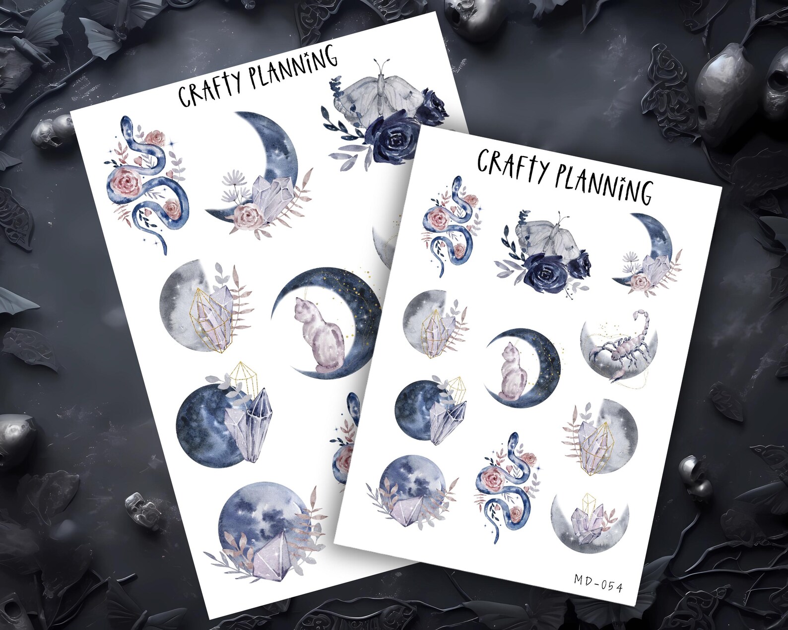 Paper Sticker Moon Moon Sticker Sheet, Planner Stickers, Moon Stickers, Witchy Stickers ...