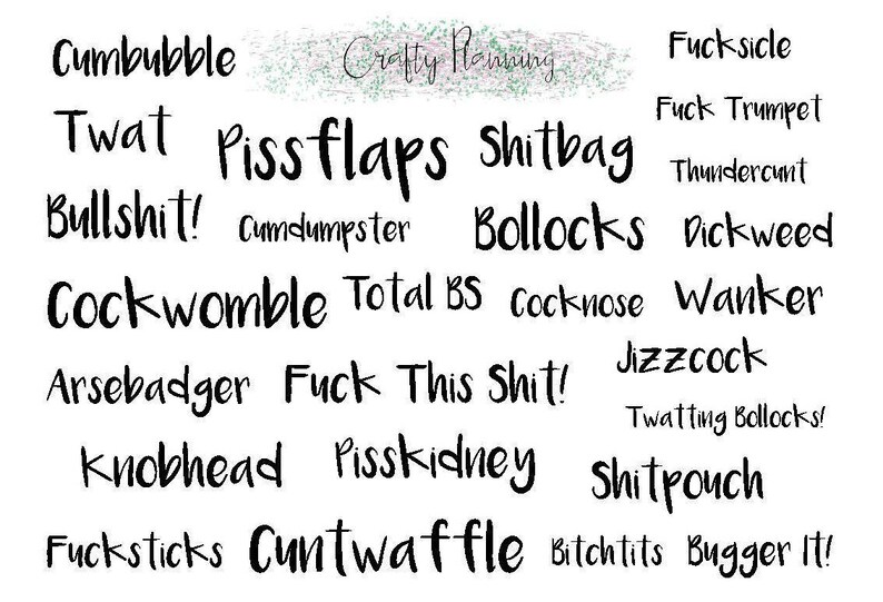 Swear Word Stickers Profanity Stickers Custom Swear Words | Etsy