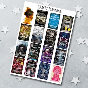 Bookish Planner Stickers, Custom Covers, TBR List (Sheet of 16)