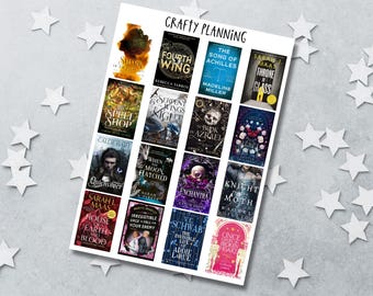 Bookish Planner Stickers, Custom Covers, TBR List (Sheet of 16)