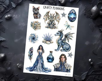 Fantasy Dragon Stickers - Journal and Planner Deco Sheet