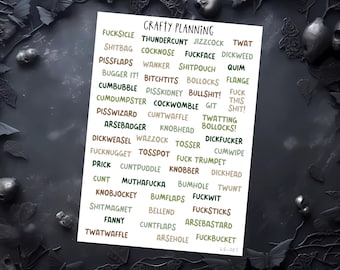 Swear Word Stickers, Profanity Stickers, Planner Stickers, Journal Stickers, Adult Stickers, Swearing Stickers, Sweary Stickers