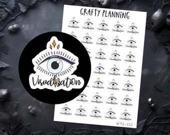 Pegatinas de visualización, artículos de brujería para agendas y grimorios.